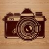 Camera Symbol Illustration A digital camera symbol made from vector lines, suitable for graphic design projects.