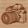 Modern Camera Design An illustration of a modern digital camera with sleek design features.