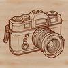 Camera SVG Vector Graphics A digital camera with lens and viewfinder, used in photography technology.