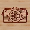 Photography Equipment Icon A digital camera with lens and viewfinder, symbolizing photography technology.