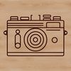 Digital Camera Symbol Vector Art A digital camera icon made from vector lines and shapes, suitable for web design and graphic editing.