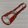 A simple torch illustration with a flame, suitable for outdoor-themed designs.