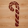 Festive Holiday Confection Icon Iconic holiday treat depicted as a striped, hook-shaped confection.