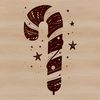 A traditional Christmas symbol, a striped candy cane made from vector lines and shapes.