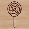 Colorful Candy Treat Vector Art A colorful illustration of a lollipop with a stick, suitable for vector art designs.