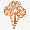 Sweet Treat Clip Art Graphics A colorful illustration of a lollipop with a swirly design and stick.