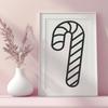 Candy Cane Digital Drawing In PNG & SVG - Free Digital Download