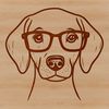 Cute German Shepherd Lookalike Wearing Glasses A Weimaraner dog with glasses on its head.