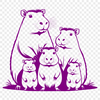 Large Rodent Animal Vector Graphics A detailed illustration of a capybara, a large rodent native to South America, depicted in vector format.