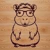 A digital illustration of a capybara wearing glasses, suitable for various design applications.