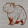 Beautiful Rodent Face Illustration A close-up illustration of a capybara's face with details on its fur and features.