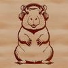 South American rodent with webbed feet illustration A South American rodent, the capybara is a large semi-aquatic mammal with webbed feet.