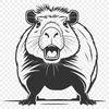 Capybara Close-up Illustration A close-up illustration of a capybara's face.