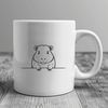 Water Lilies and Rodent Friends A capybara peeking out from behind a water lily in a vector design.