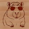 Capybara Character Vector Graphic A cartoon capybara character wearing sunglasses in a playful design.