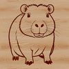 A vector graphic illustration of a South American capybara rodent, suitable for various digital applications.