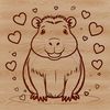 A large rodent native to South America, depicted in simple vector lines.
