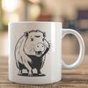 Simple Capybara Design in Vector Format A large rodent native to South America, depicted in a simple vector design.