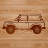 An SVG design of a car suitable for cutting with a machine or editing in graphic design software.
