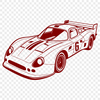 Vector Racing Car Design for Laser Cutting A sleek racing car designed with vector lines for precise cutting or drawing in various formats.
