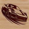 Vector graphic illustration of a vehicle with detailed design.