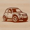 Cuttable Car Design A vector illustration of a car, suitable for cutting machines like Cricut or laser cutters.