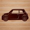 A detailed illustration of a vehicle with sleek design elements.