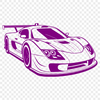 Racing Car Silhouette in Bold Lines A sleek racing car designed as vector art with bold lines and angles.