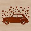 Heart-Infused Vehicle Illustration A simple illustration of a vehicle with heart symbols incorporated into its design.