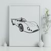 High-Speed Vehicle Graphic Design A high-speed racing car with sleek design, ready for vector illustration or cutting machine projects.