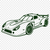 Racing car silhouette in vector format.