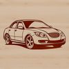 A simple illustration of a vehicle with detailed design features in vector format.