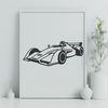 Speedy Vehicle Silhouette A sleek racing car designed with precision vector lines, ideal for cutting or laser engraving projects.