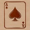 Bold Ace of Spades Illustration A detailed illustration of the ace of spades playing card with bold lines and shapes.