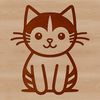 Cute Cartoon Cat SVG Design A cute cartoon cat sitting in a relaxed pose, ideal as vector art for crafting or design projects.