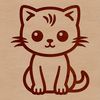 Basic Cat Illustration A simple line drawing of a cute sitting cat with basic features.