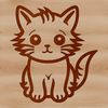 Adorable Sitting Kitty SVG A cute cat sitting on its haunches, rendered as a vector graphic in SVG format.