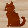 Cartoon Cat Silhouette Illustration A cute cartoon cat sitting on the floor, depicted as a vector design.