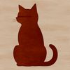 Simple Sitting Cat SVG Art A sitting cat depicted in a simple vector illustration.