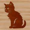 Free Downloadable Cat Outline A cute sitting cat silhouette in vector format.