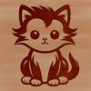 A simple illustration of a domestic cat sitting on its haunches, suitable for vector design and cutting machine projects.