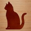 A simple silhouette of a domestic cat sitting on its haunches.