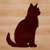 Cutting Edge Cat Silhouette A simple black cat silhouette sitting on a white background, suitable for vector graphics.