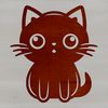 Feline Friends SVG Clip Art A cartoon-style cat sitting on its haunches, suitable for vector design and cutting machine stencils.