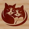 Feline Portrait Illustration A detailed illustration of a domesticated cat's head with intricate features.