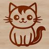 Cuddly Cartoon Cat Vector Art Illustrated cartoon cat sitting on its haunches, ideal for vector graphics and digital design.