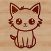 A sitting cat with a cute face, suitable as clip art for personal and commercial use.