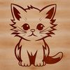 Simple Whimsical Cat Design A cute cartoon cat sitting on its haunches, depicted as a simple vector graphic.