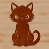 Cozy Domestic Cat Illustration A simple illustration of a domesticated cat sitting on its haunches.