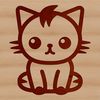 Vector Graphics of a Sitting Kitten A simple line drawing of a cute sitting cat, suitable for vector graphics.